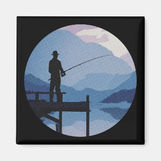 Imã Pesca no Crepúsculo da Manhã Azul