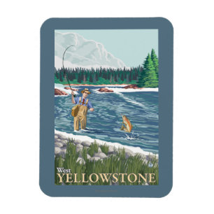 Ímã Pescador da mosca - Yellowstone ocidental, Montana