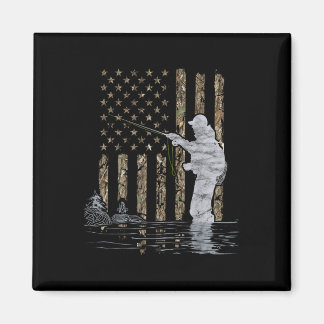 Imã Pescador de Mosca Camuflagem Bandeira Americana Fl