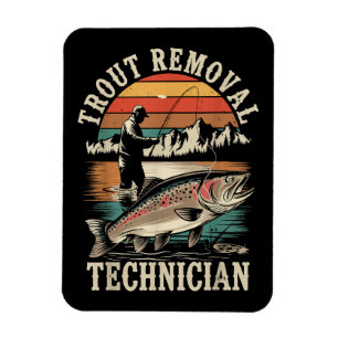 Ímã Pescador Engraçado Pesca de Truta Fly