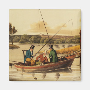 Imã Pescando em um pontapé, aquatinted por I. Clark,