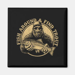 Imã Pescando Em Volta E Encontrar Truta Bigfoot Pesca