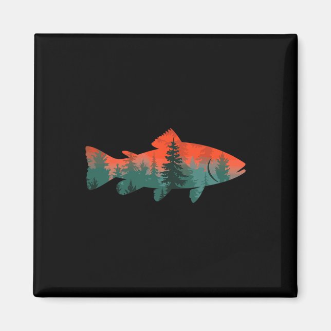 Imã Pescaria com Mosca Pescador Natureza  (Frente)