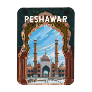 Ímã Peshawar Pakistan Viagem Art Vintage