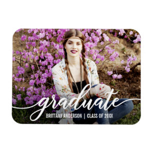 Ímã Peso moderno da foto do anúncio da graduação do