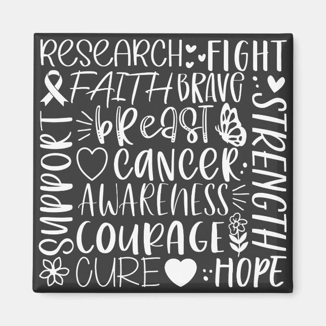 Imã Pesquisa e Luta do Cancer da Mama em Branco (Frente)