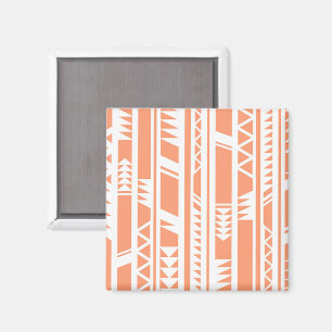 Imã Pêssego e padrão tribal branco-impressão