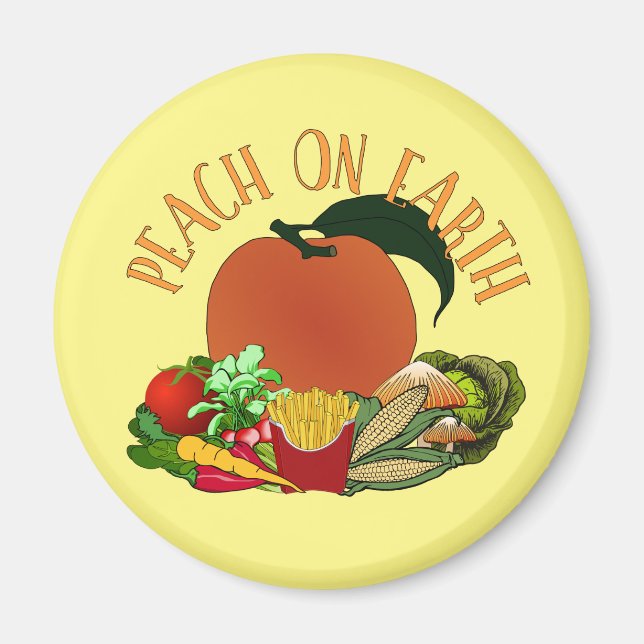 Imã Pêssego na Terra Engraçado Pun de Natal (Frente)