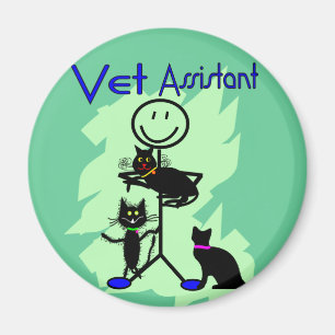 Imã Pessoa assistente da vara do veterinário com gato