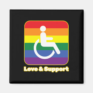 Imã Pessoa do arco-íris de amor e apoio com deficiênci