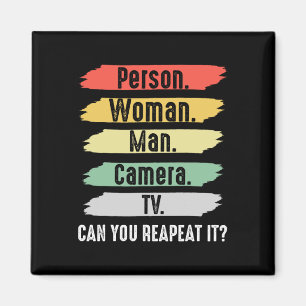Imã Pessoa. Mulher. Homem. Câmera. Tv Vintage Engraçad