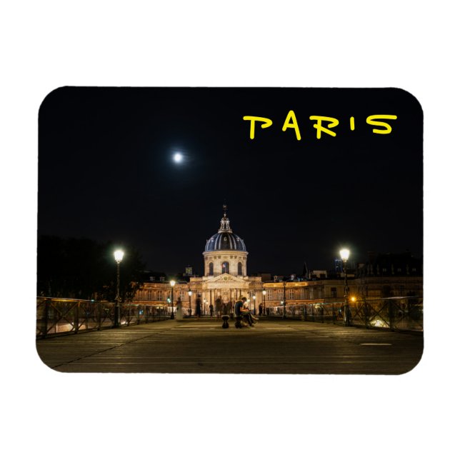 Ímã Pessoas caminhando em Pont des Arts à noite - Pari (Horizontal)