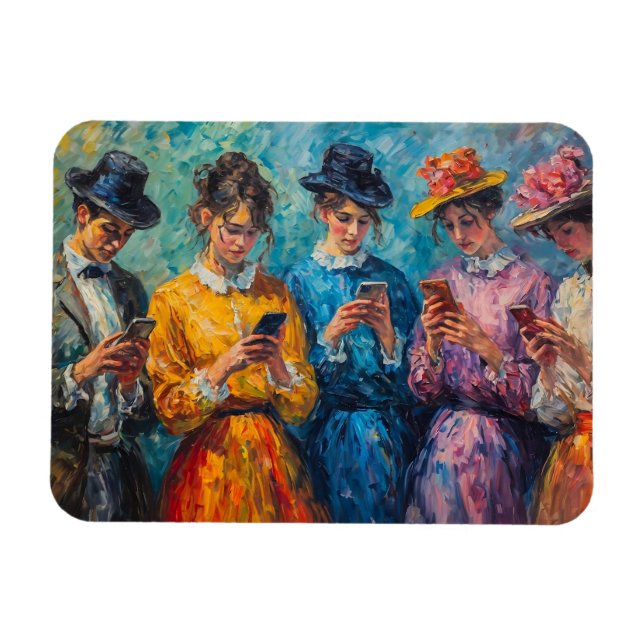 Ímã pessoas do século 19 usando smartphones (Horizontal)