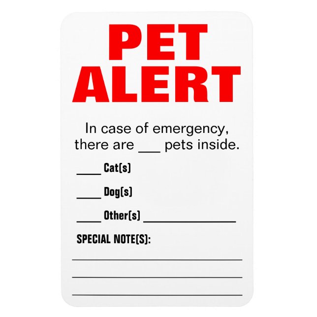 Ímã Pet Alert Magnet (Vertical)