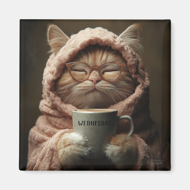 Imã Pet Days Engraçado Moderno Quarta-feira Magnet (Frente)