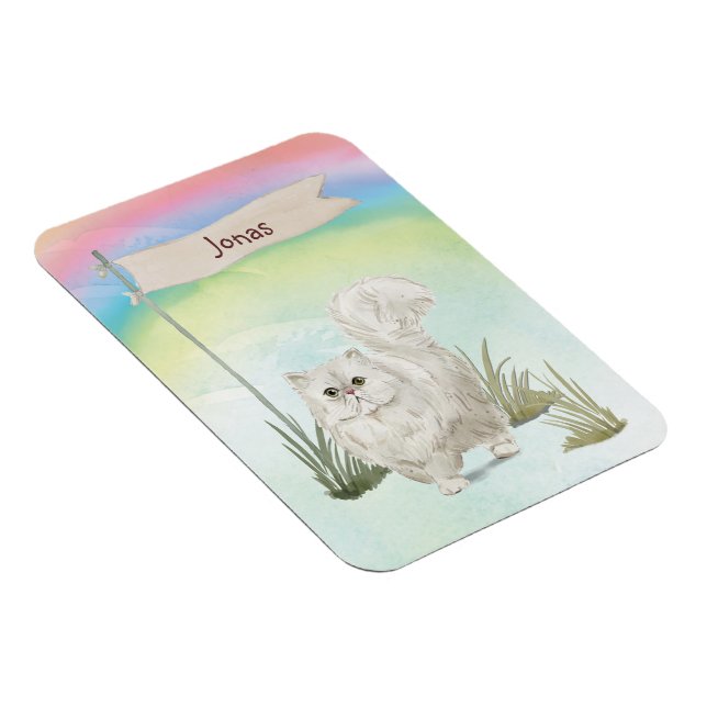 Ímã Pet de Cat Persa de Nome Personalizado (Lado Direito)