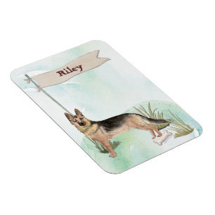 Ímã Pet Dog de German shepherd de Nome Personalizado