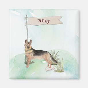 Imã Pet Dog de German shepherd de Nome Personalizado