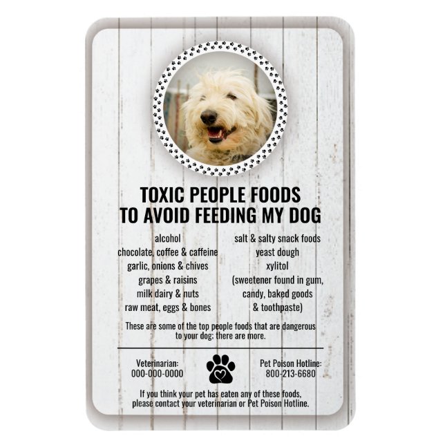 Ímã Pet Food Safety Dangerous People Foods to Avoid 2  (Vertical)