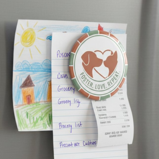 Imã Pet Foster Parent Gift - Rescue Love Repeat Heart (Pet foster appreciation magnet)