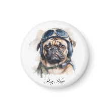 Pet Pilot Pug personalizável