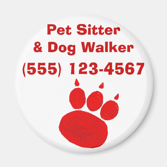 Imã Pet Sitter & Dog Walker Pak Print (Frente)