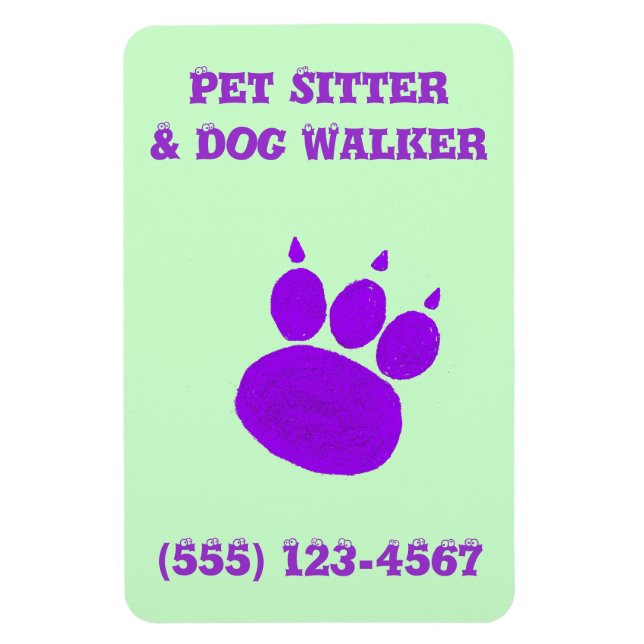 Ímã Pet Sitter & Dog Walker Pak Print (Vertical)