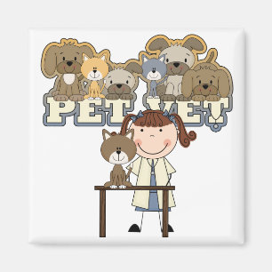 Imã Pet Vet Brunette Camisetas e presentes femininos