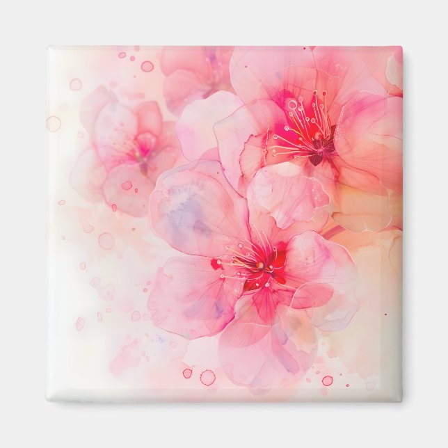 Imã Petal Elegância Cor-de-Água Rosa (Frente)