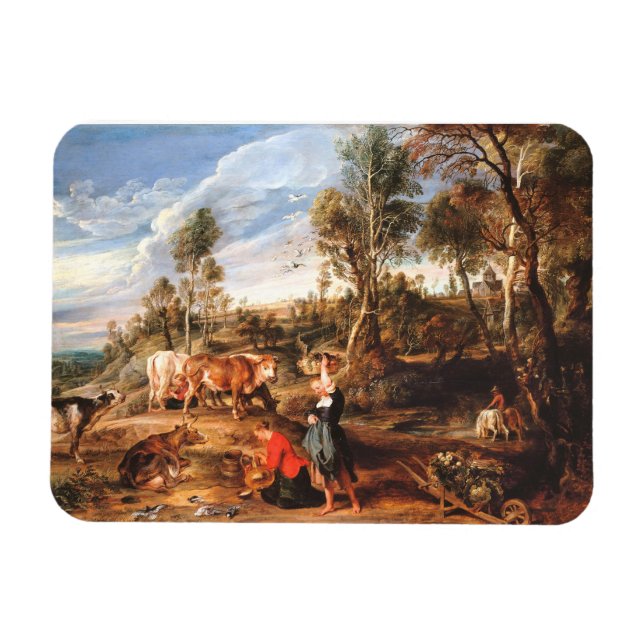 Ímã Peter Paul Rubens Milkmaids with Cattle in a Lands (Horizontal)