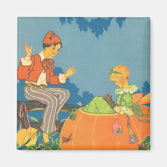 Imã Peter Peter Pumpkin Eater, Vintage Nursery Rhyme (Frente)