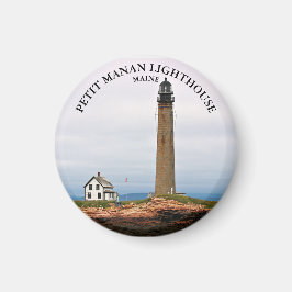Imã Petit Manan Lighthouse, Maine Round Magnet