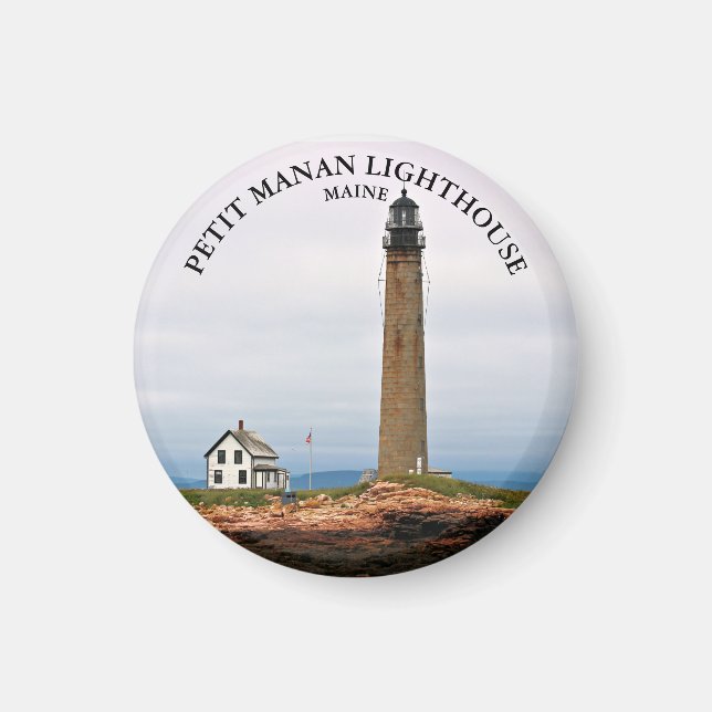 Imã Petit Manan Lighthouse, Maine Round Magnet (Frente)