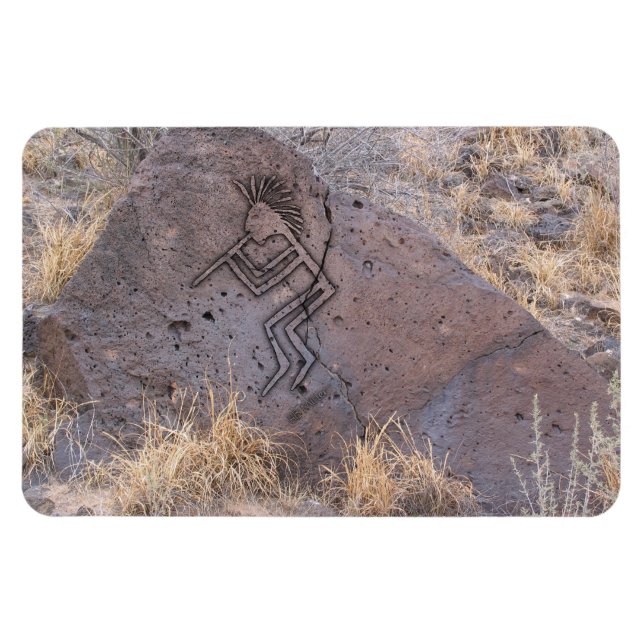 Ímã Petroglyph do jogador de flauta (Horizontal)