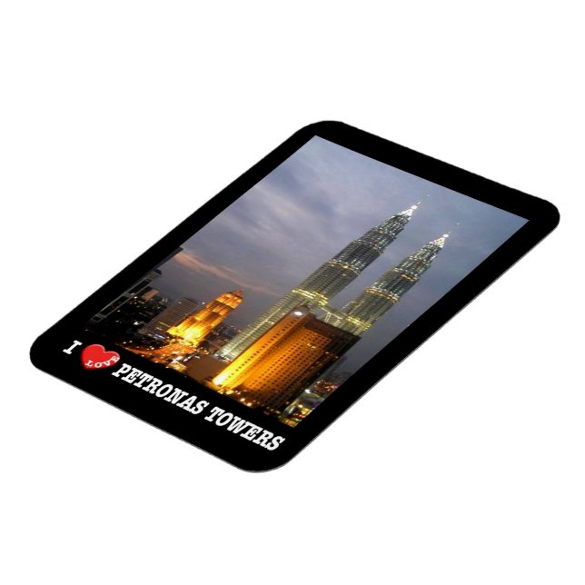 Ímã Petronas Tower - Kuala Lumpur - Malásia - Eu Amo (Left Side)