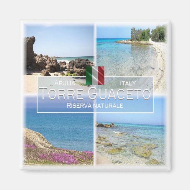 Imã PGL010 TORRE GUACETO, Apúlia, Itália, geladeira (Frente)