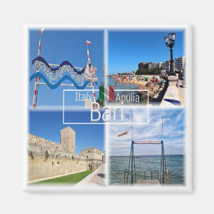 Imã PGL044 BARI, painel de praia e pomodoro, geladeira