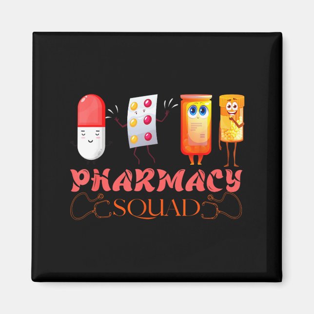 Imã Pharmacy Squad Valentines Cute Lls Pharmacist Phar (Frente)