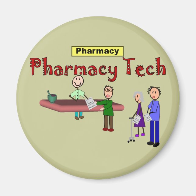 Imã Pharmacy Tech com Design de clientes (Frente)