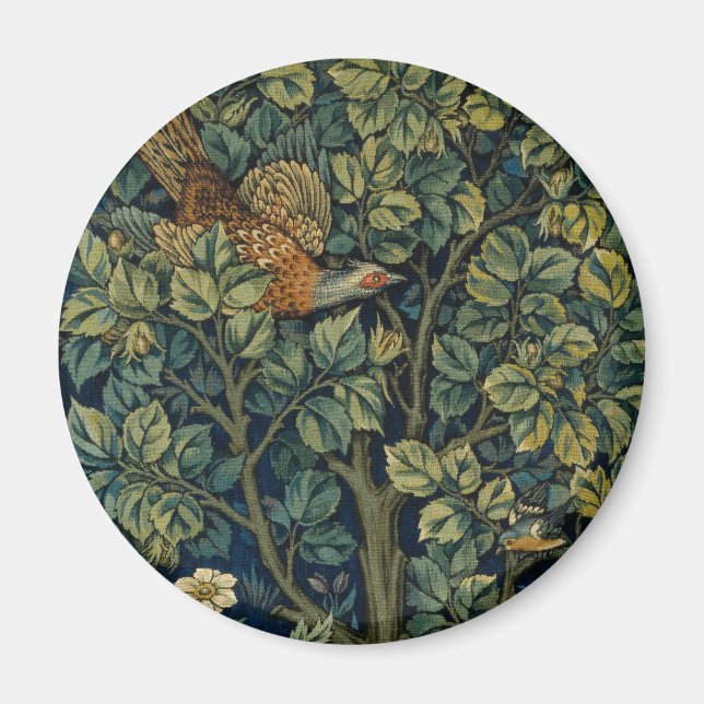 Imã Pheasant Pássaro Árvore Floresta William Morris (Frente)