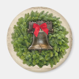 Imã Philadelphia Liberty Bell Wreath em Pergaminho