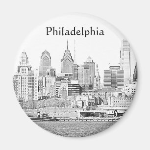 Imã Philadelphia Sketch Magnet