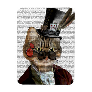 Ímã Phileas Feline Steampunk Cat & Top Hat 2