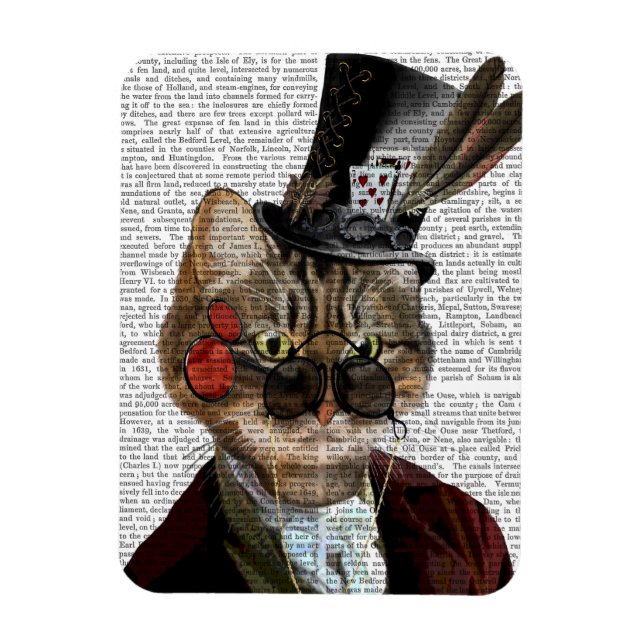 Ímã Phileas Feline Steampunk Cat & Top Hat 2 (Vertical)