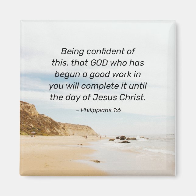 Imã Philippians 1:6 DEUS que começou um bom trabalho (Frente)