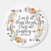 Philippians 4:13 Escritura de Bíblia Verse Floral