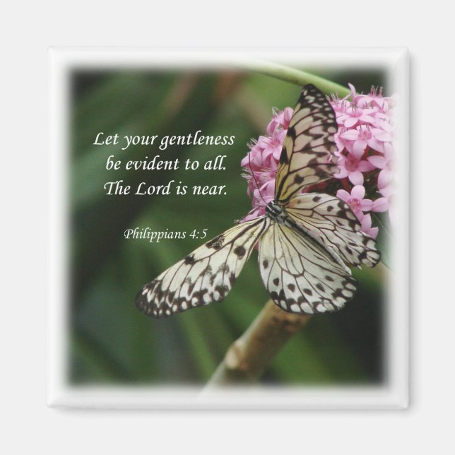 Imã Philippians 4:5 Flores De Borboleta (Frente)