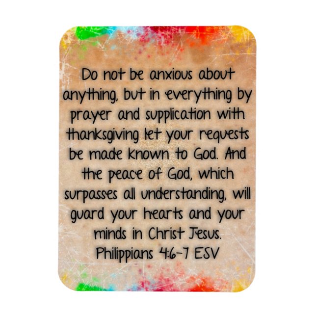 Ímã Philippians 4:6-7 Verso de Bíblia (Vertical)