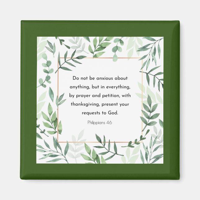 Imã Philippians 4:6, Bíblia Verse (Frente)