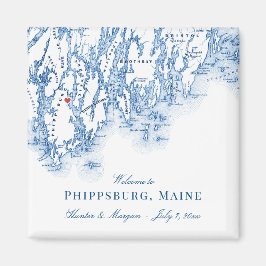 Imã Phippsburg Maine Map Elegant Wedding Favor